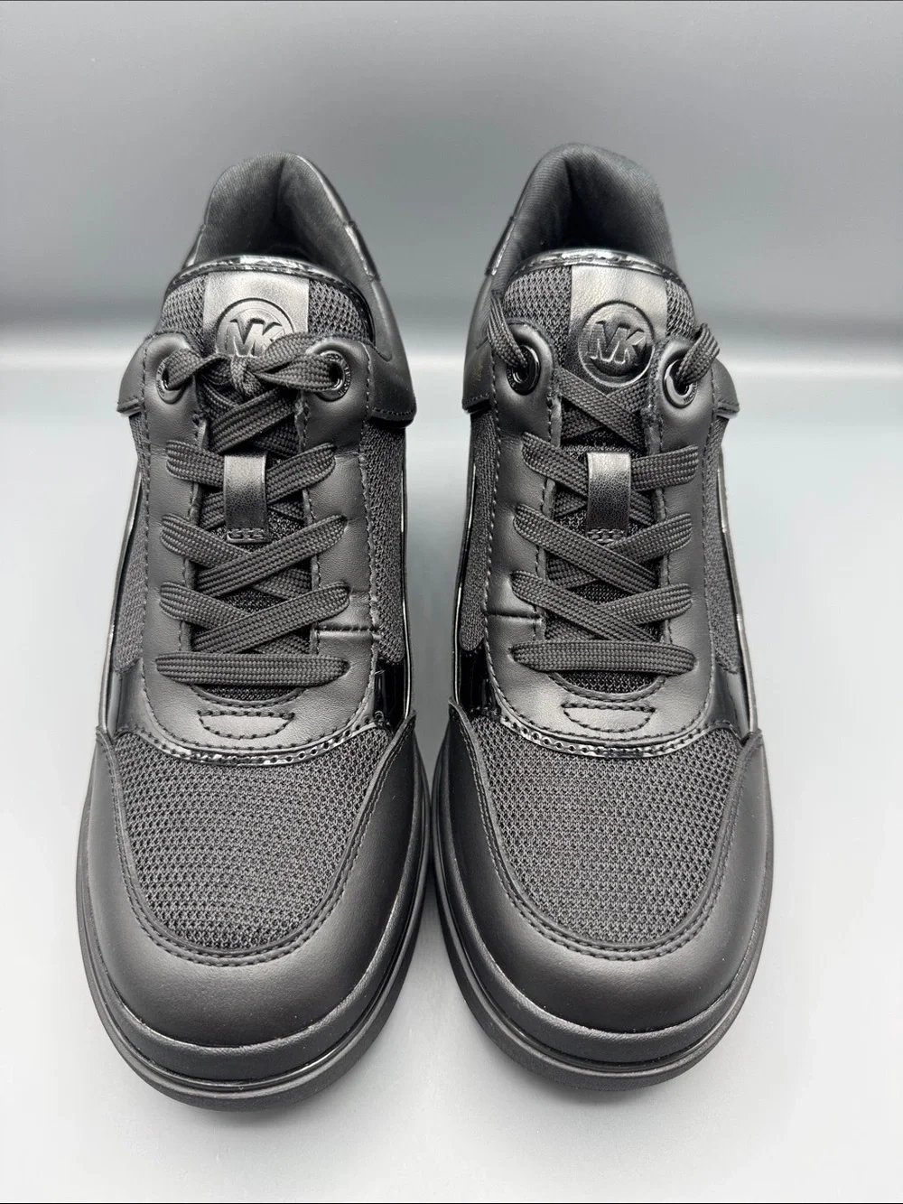 MICHAEL MICHAEL KORS Emmy Leather and Mesh Wedge Trainer